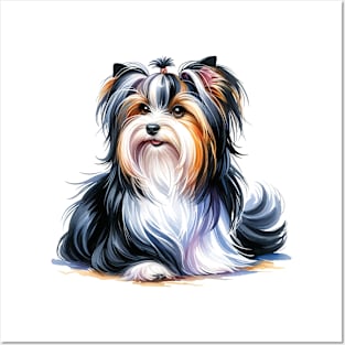 Biewer Terrier Watercolor - Beautiful Dog Posters and Art